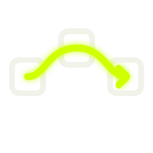 Ícone outline de fluxo